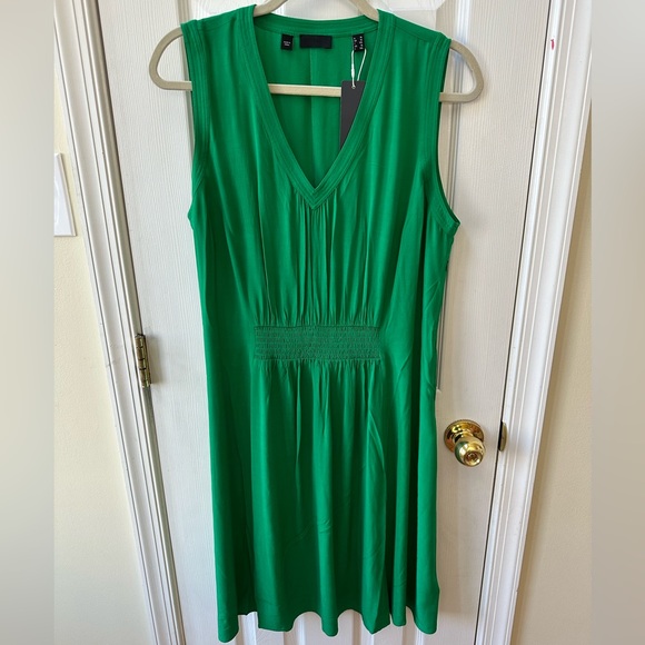 NWT Esprit Smocked Waist Sleeveless Green Dress XL - Picture 1 of 4